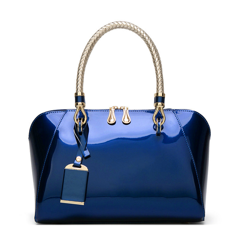 Sarah Express Structured Patent Leather Crossbody Handbag