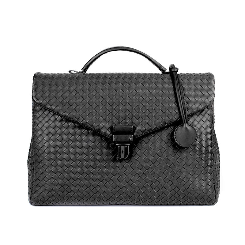 Sarah Express Men's Woven Business Casual Handbag Black