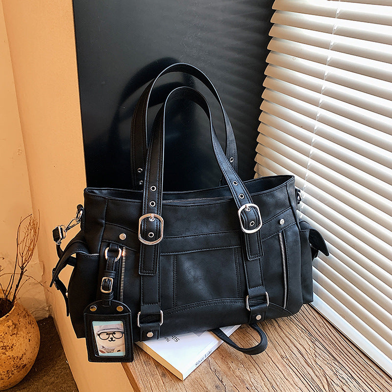 Sarah Express Large Capacity Structured Shoulder Crossbody Bag Black