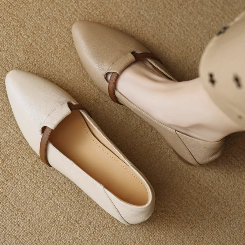 Sarah Express French Style Suede Pointed Toe Flats