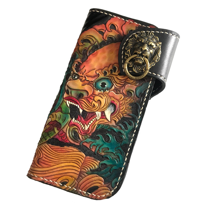 Sarah Express Embossed Cowhide Leather Treasure Wallet