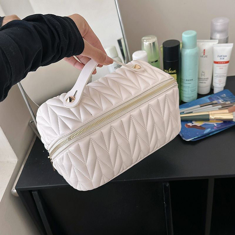 Sarah Express Geometric Print PU Leather Storage Tote
