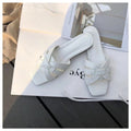 Sarah Express Square Toe Casual Hollow Beach Sandals White