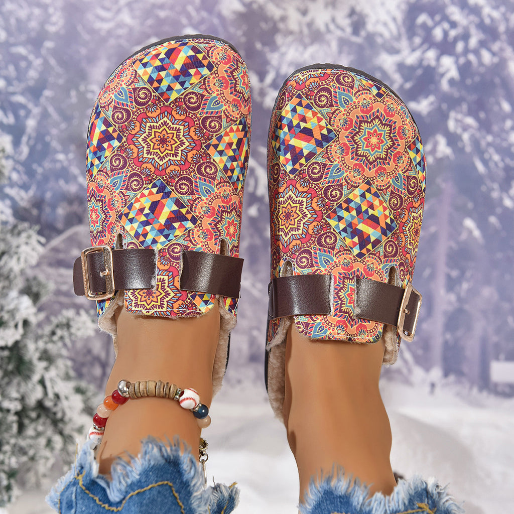 Sarah Express Women's Bohemian Ethnic Print Flat Sandals