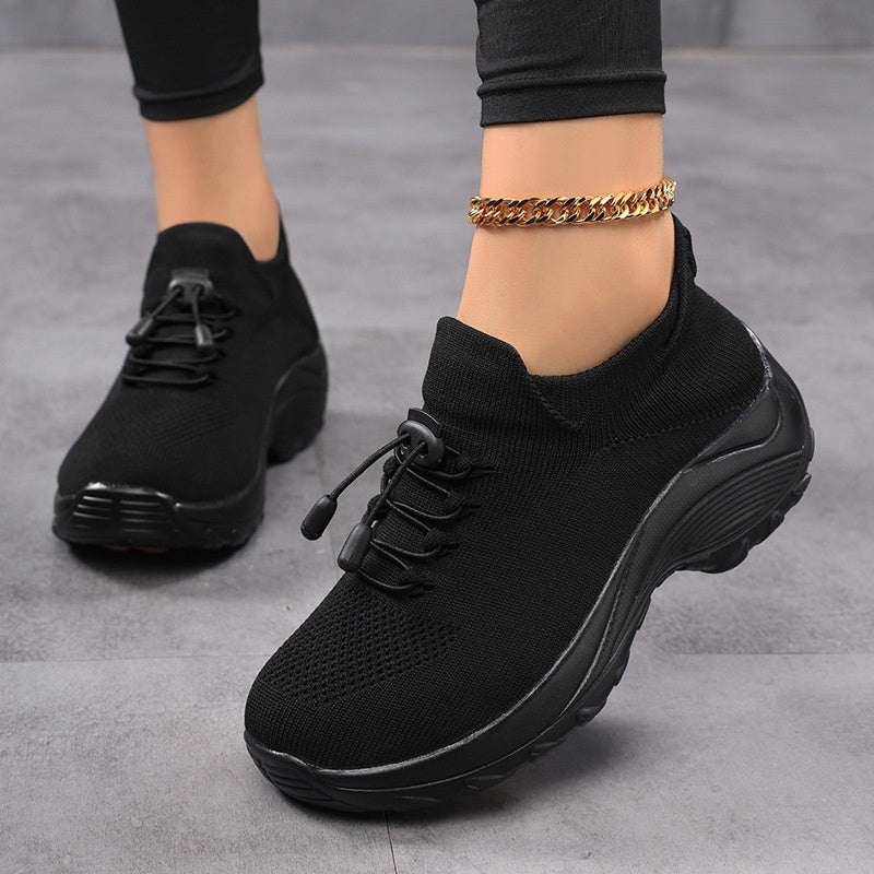 Sarah Express Flyknit Rocker Sole Slip-On Sneakers