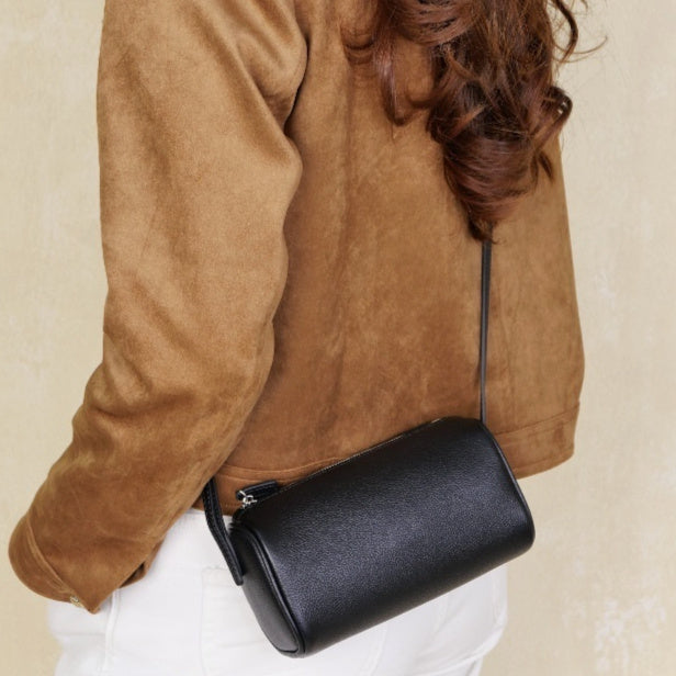 Sarah Express Minimalist Cylindrical Leather Crossbody Bag