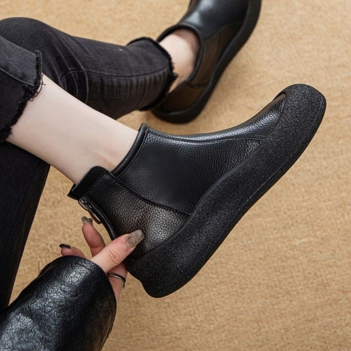 Sarah Express Women's Vintage Mid-Calf Flat Boots
