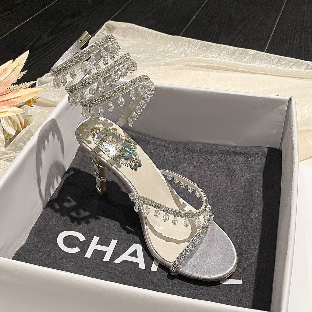 Sarah Express Crystal Embellished Stiletto Evening Sandals