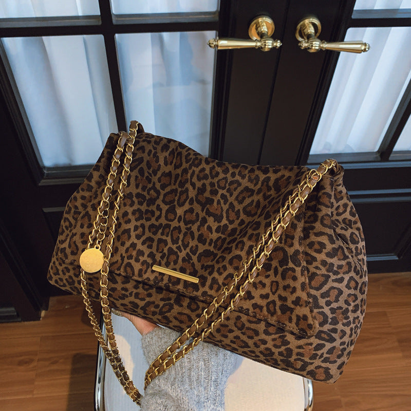 Sarah Express Leopard Print Shoulder Bag with Double Straps