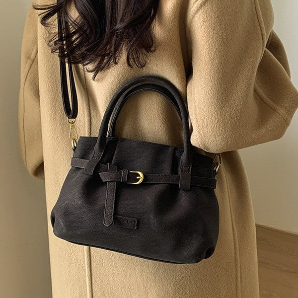 Sarah Express Matte Finish Horizontal Square Crossbody Bag
