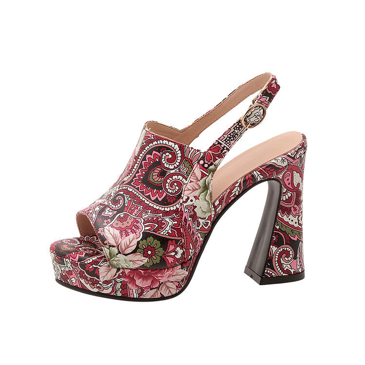 Sarah Express Peep Toe Platform Heels With Buckle
