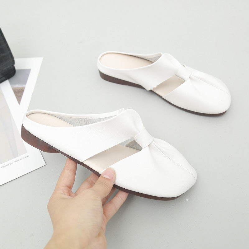 Sarah Express Women's Casual Closed-Toe Flat Mule Slippers