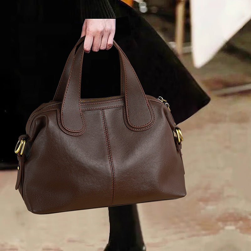 Sarah Express Large Capacity Patchwork Crossbody Shoulder Bag Coffee