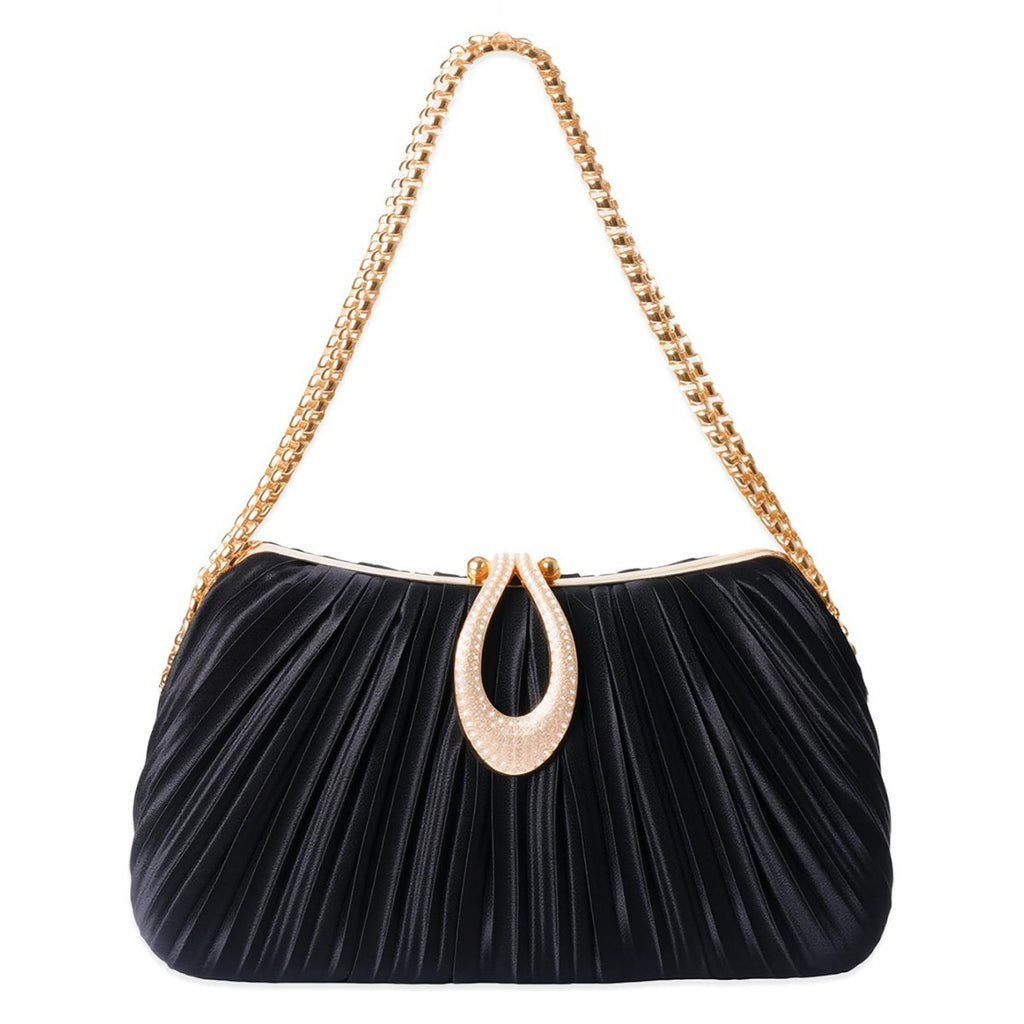 Sarah Express Pleated Satin Evening Clutch Bag