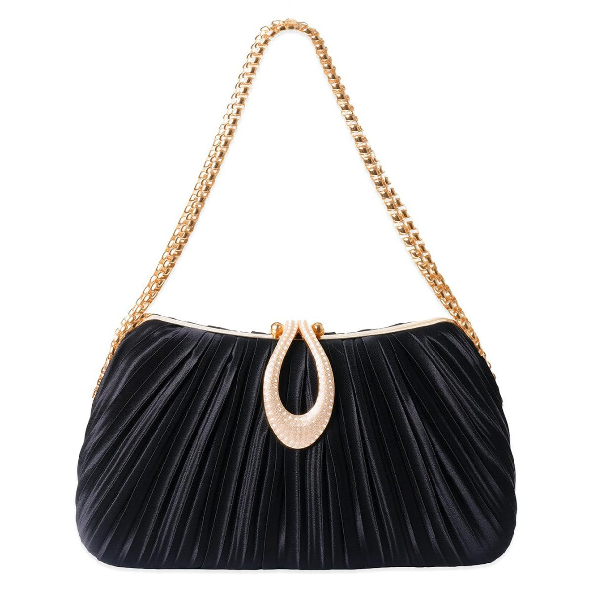 Sarah Express Pleated Satin Evening Clutch Bag