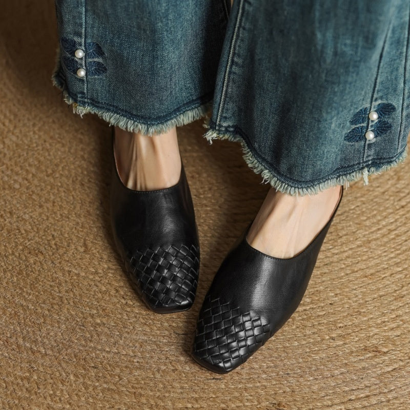 Sarah Express Handmade Vintage Flat Leather Slip-On Sandals