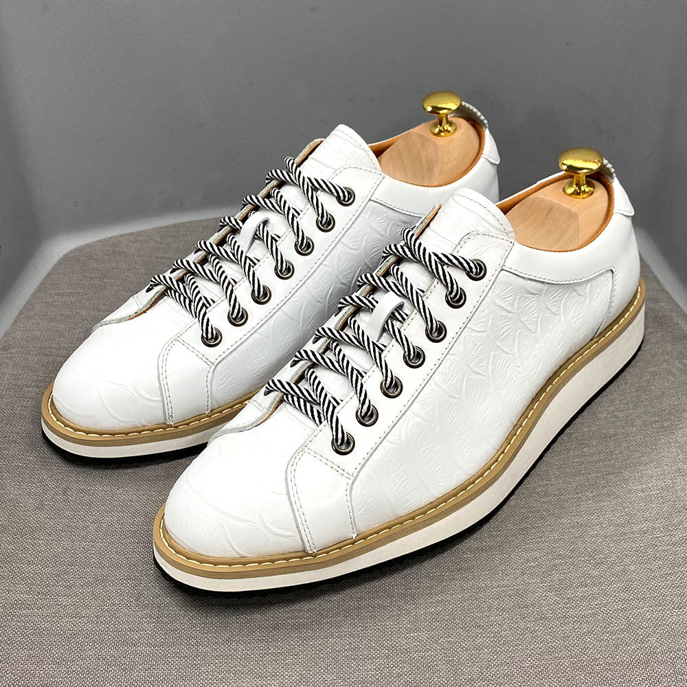 Sarah Express Embossed Pattern Lace Up Men Shoes