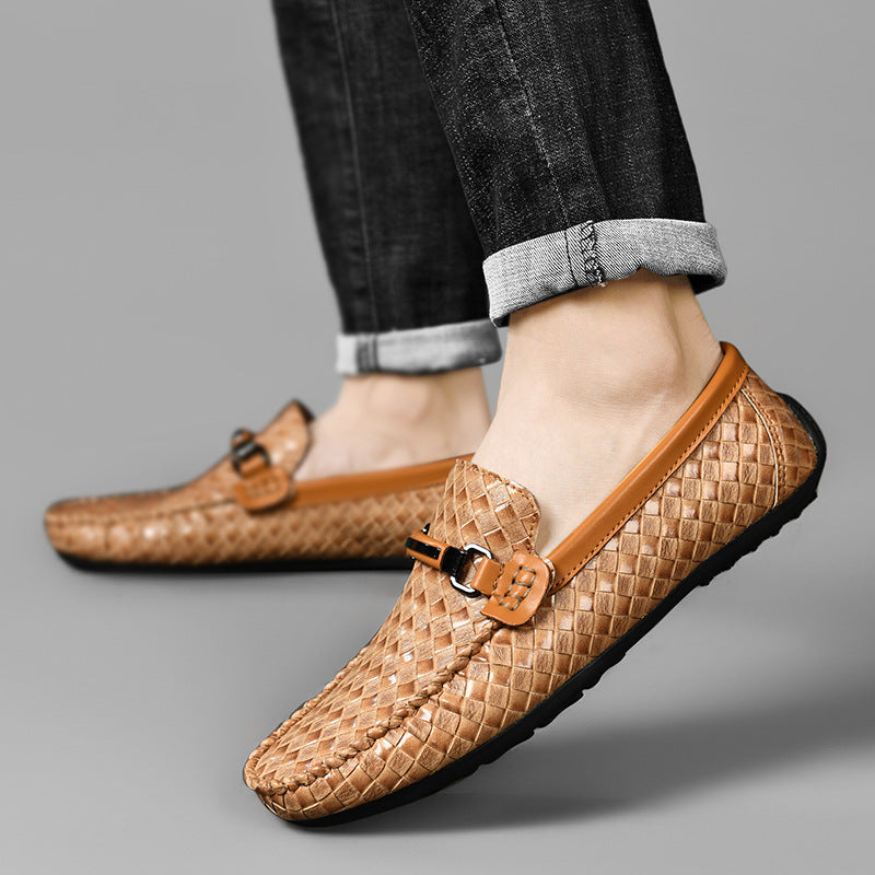 Sarah Express Men's Woven Texture Casual Loafers