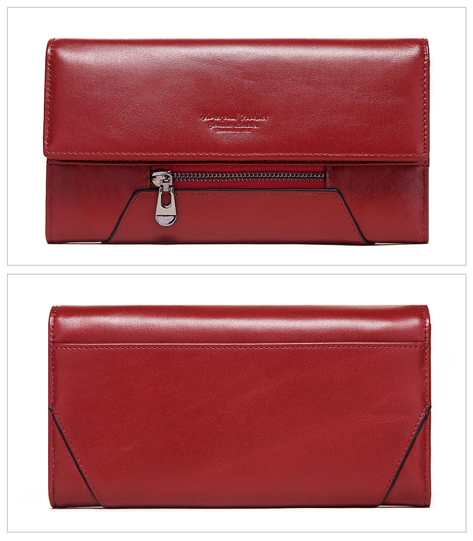 Sarah Express RFID Blocking Cowhide Leather Women's Wallet