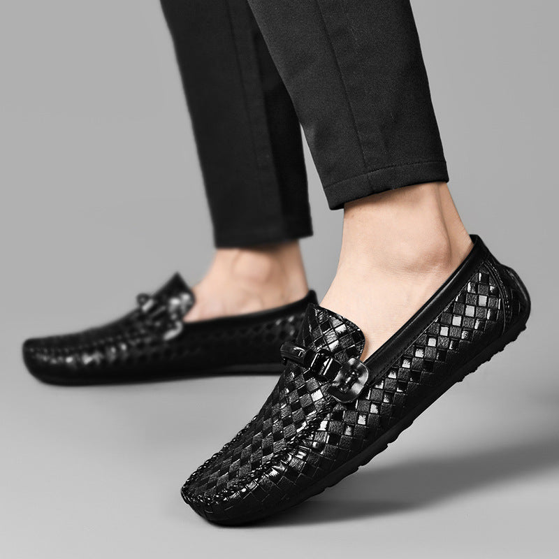 Sarah Express Men's Woven Texture Casual Loafers