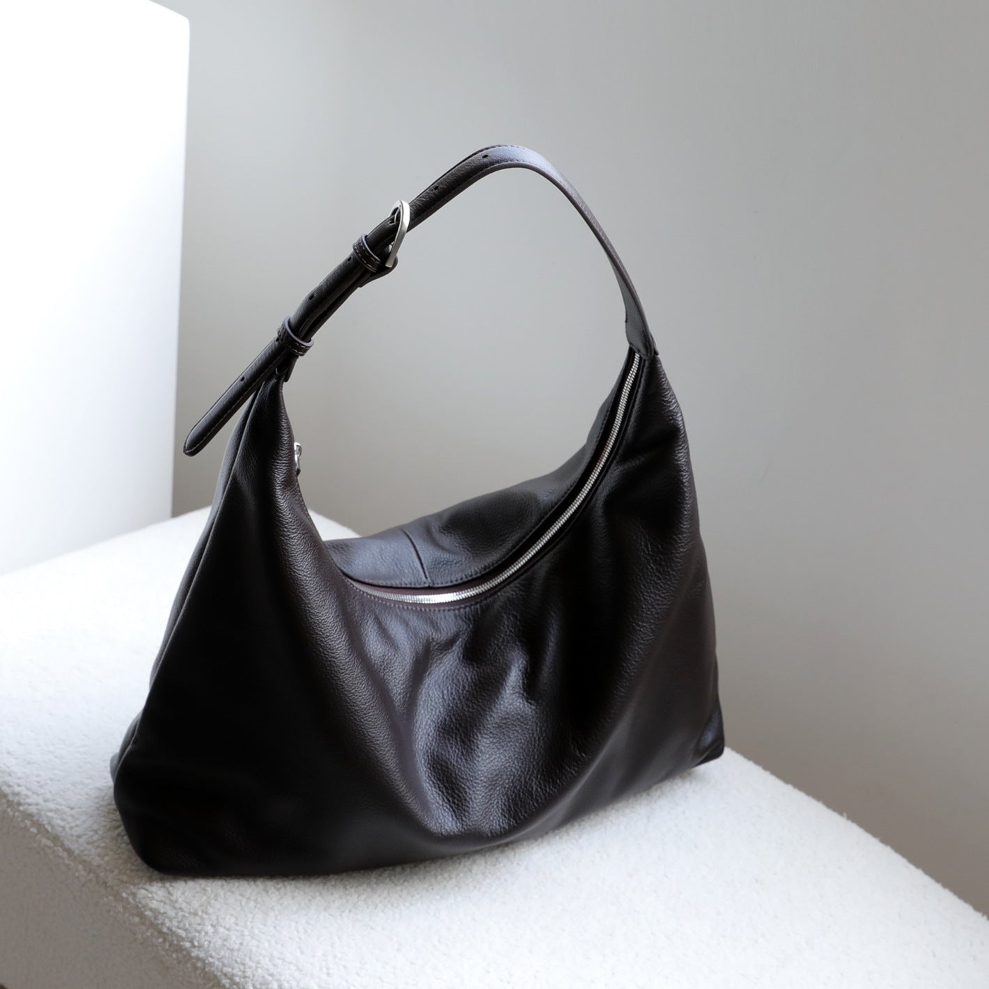 Sarah Express Genuine Leather Dumpling Tote Shoulder Bag