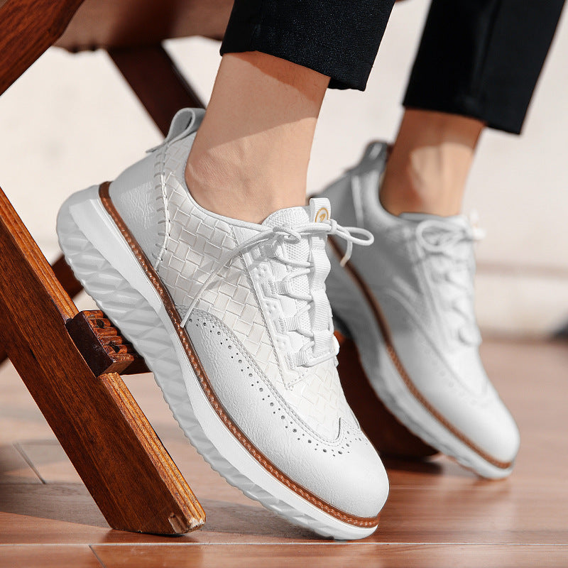 Sarah Express Men's Breathable Woven Texture Casual Sneakers