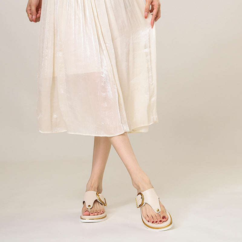 Sarah Express Roman Style Buckle Beach Flip-flops