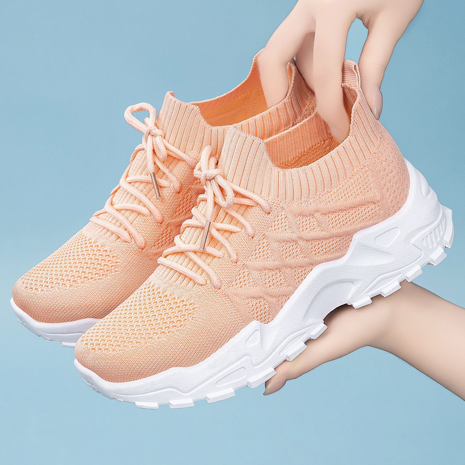 Sarah Express Women's Height Increasing Flyknit Dad Sneakers