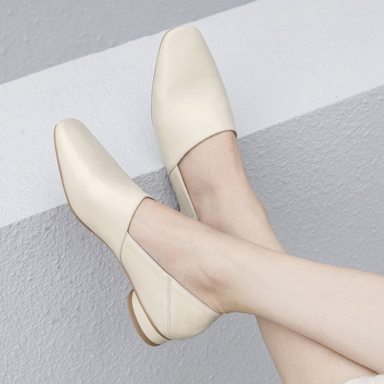 Sarah Express Women's Square Toe Flat Slip-On Shoes