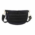 Sarah Express Quilted Dumpling Crossbody Bag Adjustable Strap Black