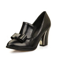 Sarah Express Chunky Heel Bow Mary Jane Pumps Black