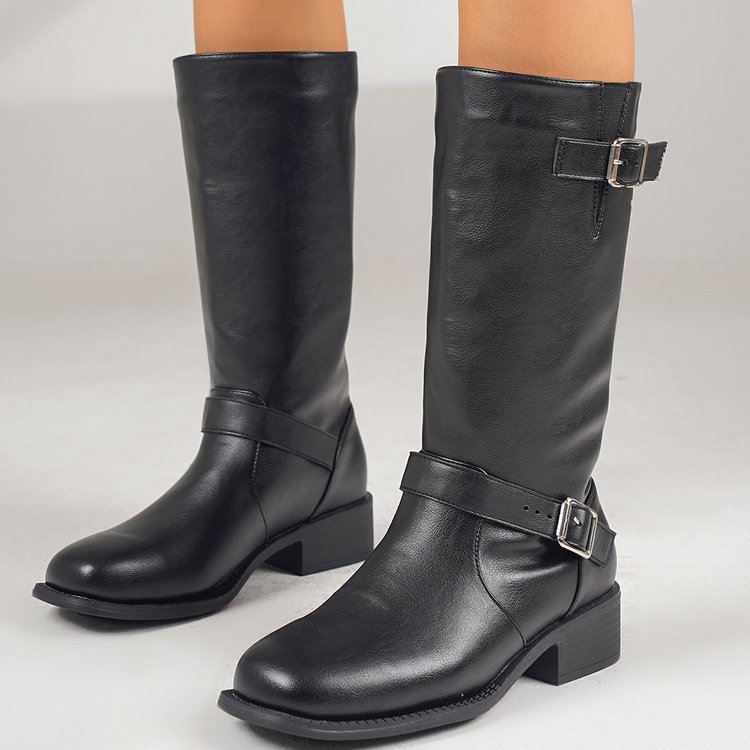 Sarah Express Plus Size Chunky Heel Thigh High Boots