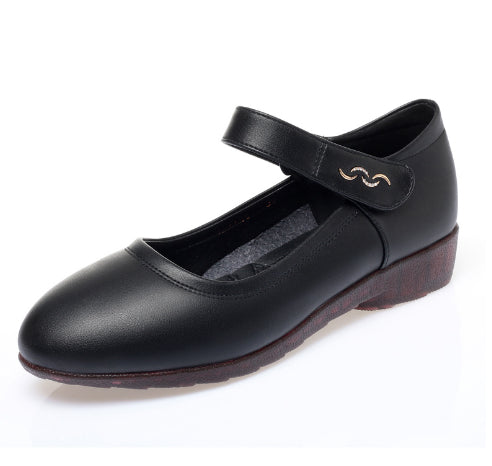 Peep Toe Wedge Heel Buckle Flats – sole profile alternate view