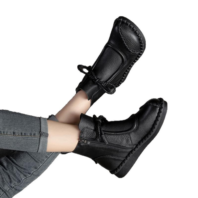 Sarah Express Women's Lace-Up Chunky Heel Ankle Boots