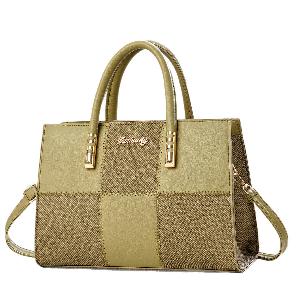 Sarah Express Patchwork Color Block Tote Handbag