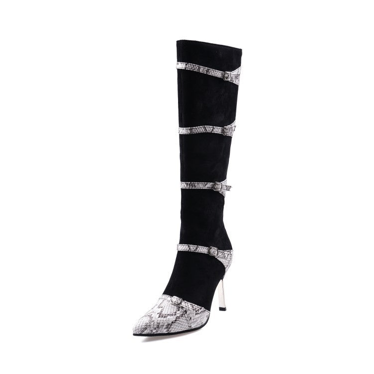 Sarah Express Pointed Toe Knee High Stiletto Boots