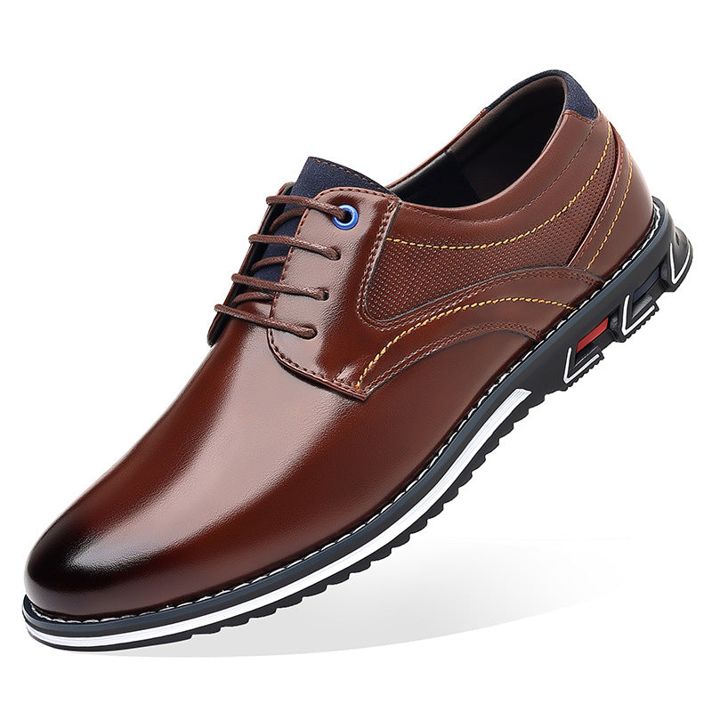 Sarah Express Men's Casual Leather Stitching Work Shoes