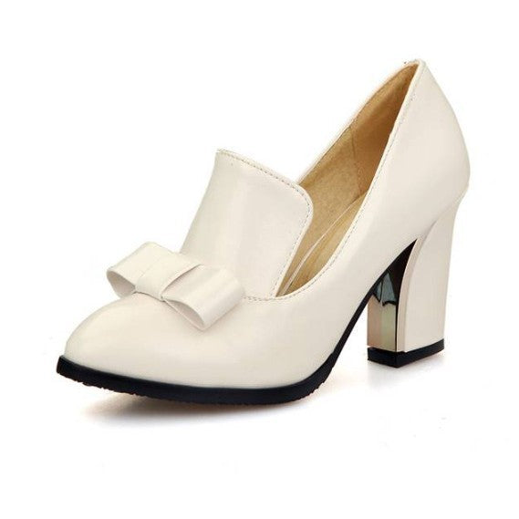 Sarah Express Chunky Heel Bow Mary Jane Pumps