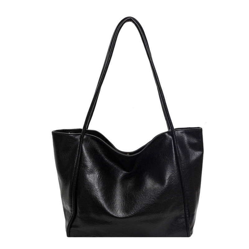 Sarah Express Soft Leather Shoulder Bag Commuter Tote Black