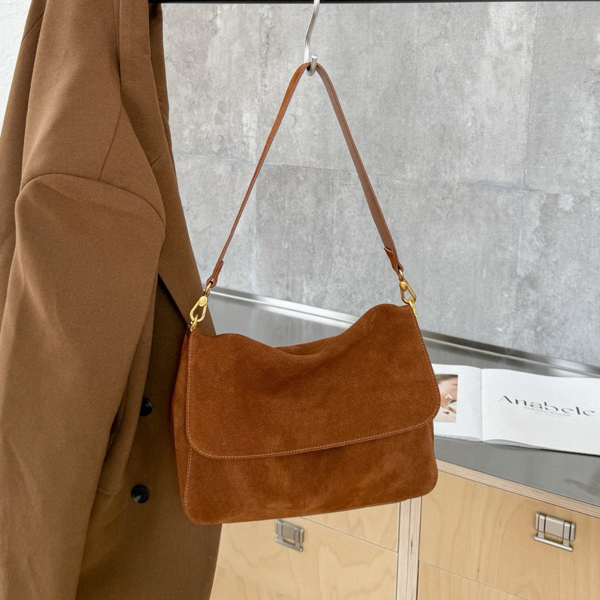 Sarah Express Patchwork Genuine Leather Crossbody Shoulder Bag
