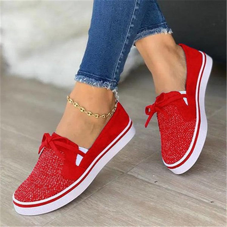 Sarah Express Women's Lace-Up Canvas Flat Sneakers