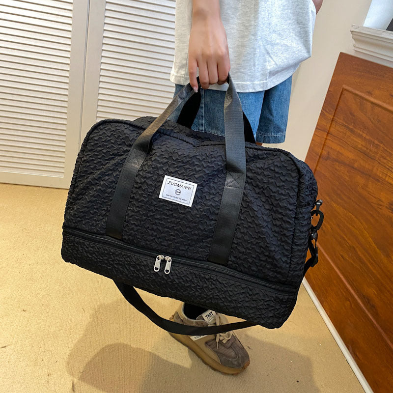 Sarah Express Ruched Travel Duffle Bag With Wet Compartment