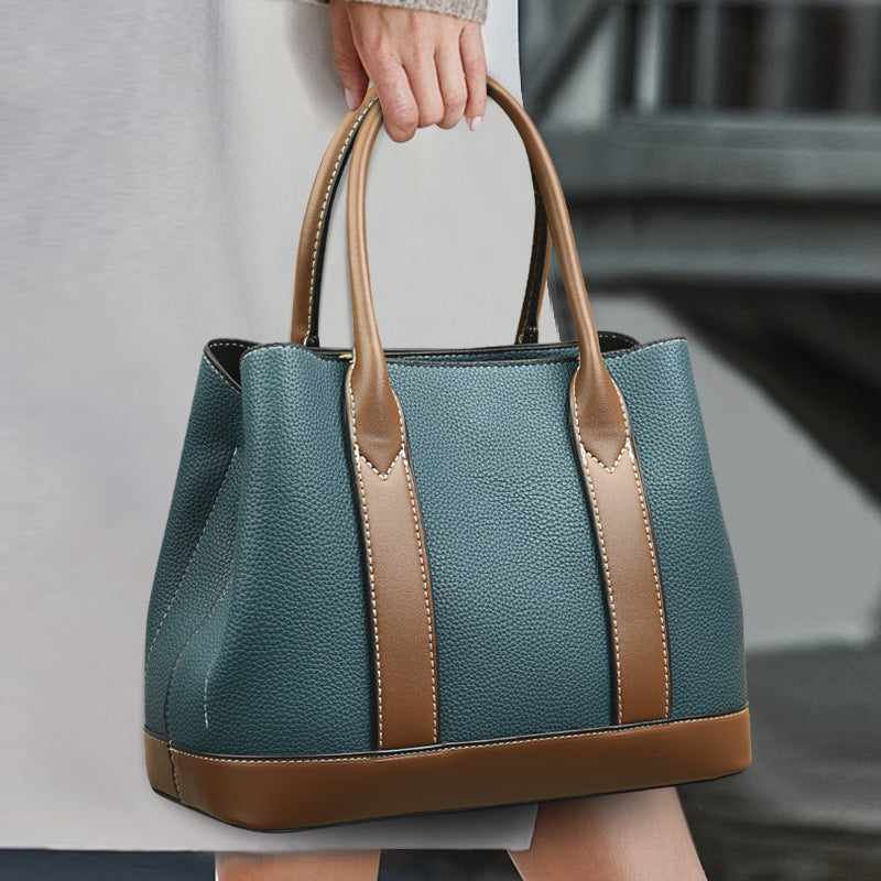 Sarah Express Contrast Color Structured Shoulder Crossbody Bag
