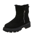 Sarah Express Plush Lined Faux Suede Snow Boots Black