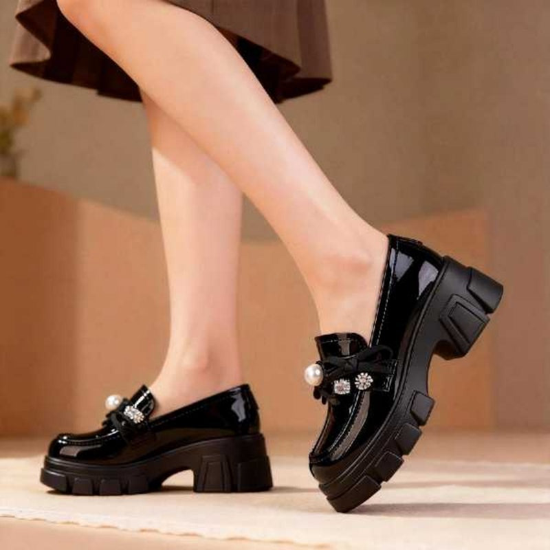 Sarah Express Platform Loafers With Pearl And Crystal