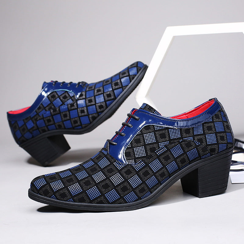 Sarah Express Checkered Pattern Lace Up Dress Heels