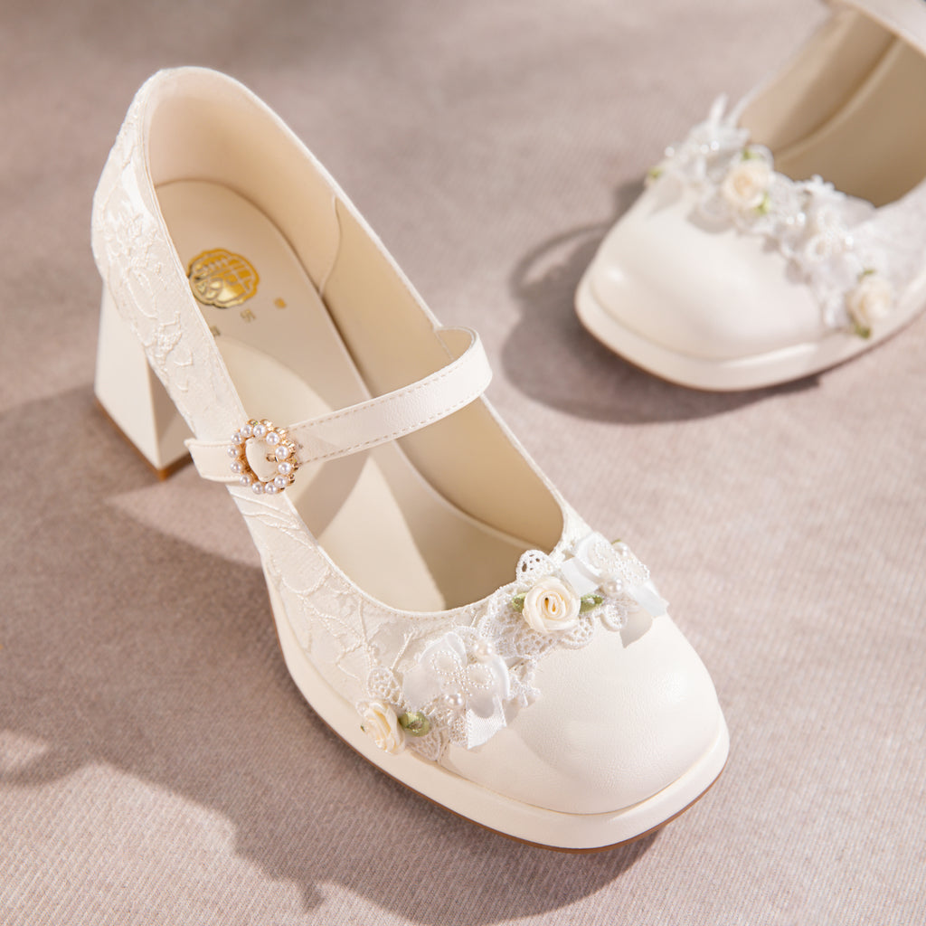Sarah Express Lace Mary Jane Platform Bridal Heels