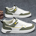 Sarah Express Color-Blocked Low-Top Retro Skate Sneakers Beige Green
