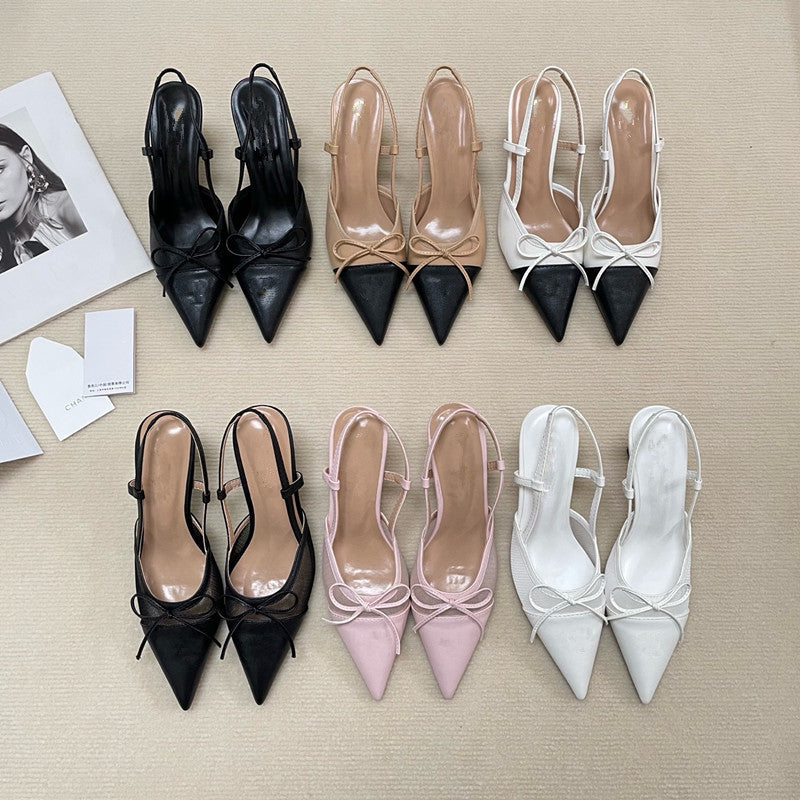 Sarah Express Bow Stiletto Heels Pointed Toe