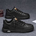Sarah Express Casual Solid Color Lace Up Sneakers Black